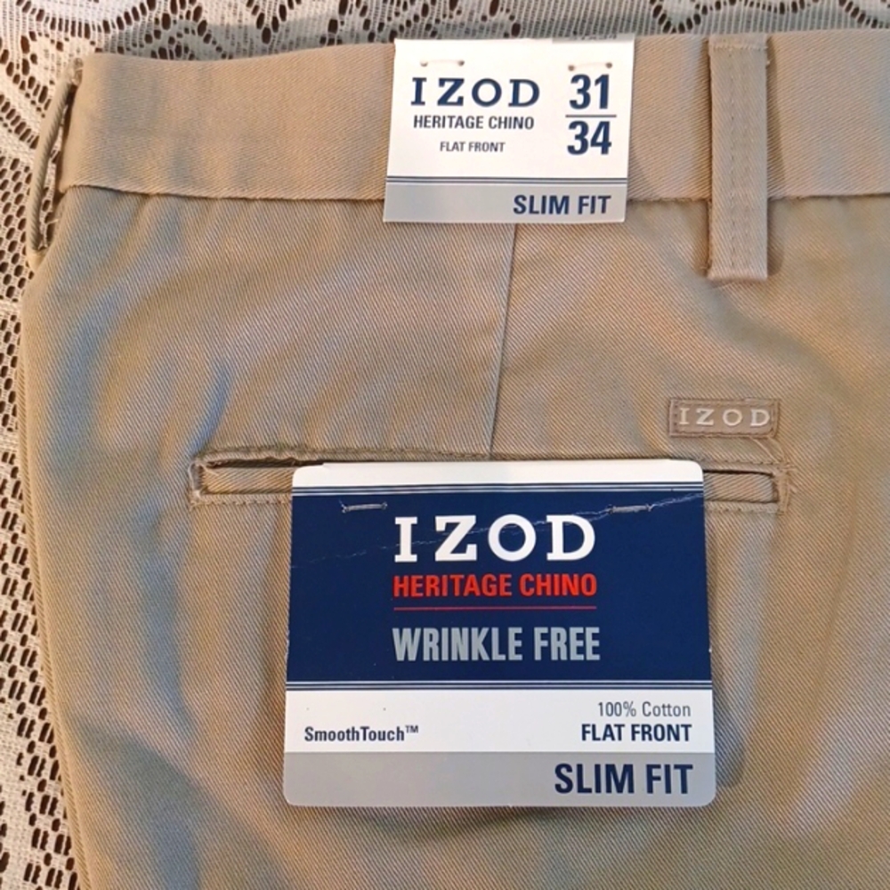 NEW! Izod Chino Pants flat front 5880